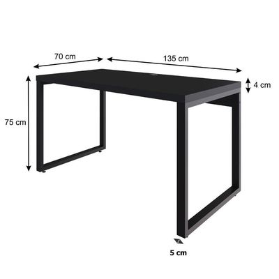 Mesa Operacional 135x70x75cm Yon Preto Tx-est.preta Preto Tx-est.preta