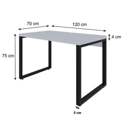 Mesa Operacional 120x70x75cm Yon Branco Tx-est.preta Branco Tx-est.preta