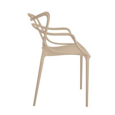 Conjunto Mesa De Jantar Retangular Eiffel Preta 120x80cm Com 4 Cadeiras Allegra - Nude