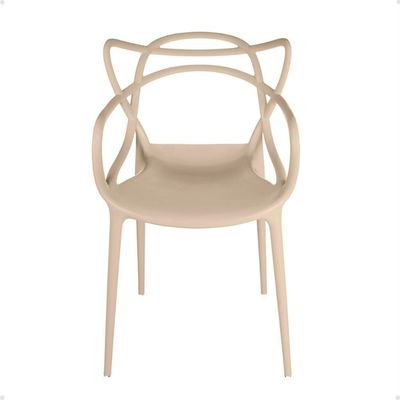 Conjunto Mesa De Jantar Retangular Eiffel Preta 120x80cm Com 4 Cadeiras Allegra - Nude