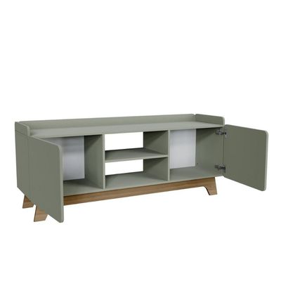 Rack Para Tv Até 65'' Com 2 Portas 150cm John - Verde