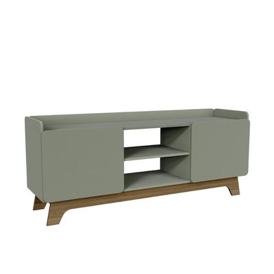 Rack Para Tv Até 65'' Com 2 Portas 150cm John - Verde