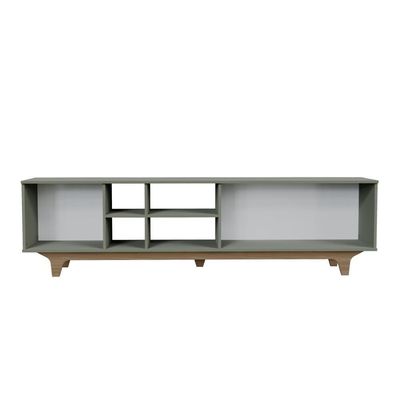Rack Para Tv Até 75'' Com 2 Portas E Nichos 200cm Lars - Verde