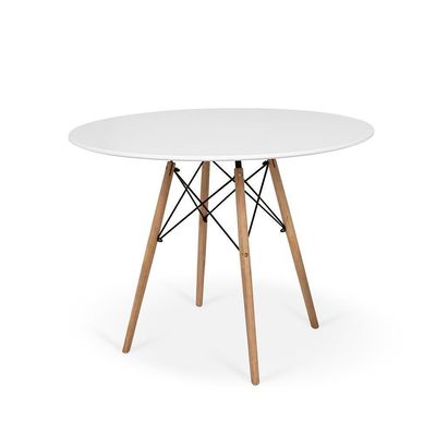 Conjunto Mesa De Jantar Redonda Eiffel Branca 80cm Com 4 Cadeiras Itália - Amarelo