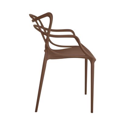Conjunto Mesa De Jantar Retangular Eiffel Preta 120x80cm Com 4 Cadeiras Allegra - Marrom