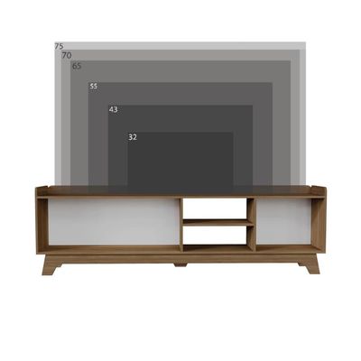 Rack Para Tv Até 75'' Com 3 Portas 200cm John - Natural