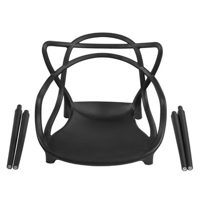 Kit 6 Cadeiras De Jantar Allegra Prática Empilhável - Preto