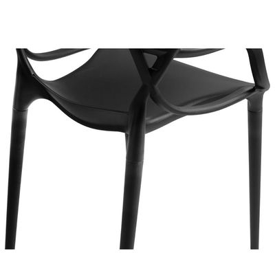 Kit 6 Cadeiras De Jantar Allegra Prática Empilhável - Preto