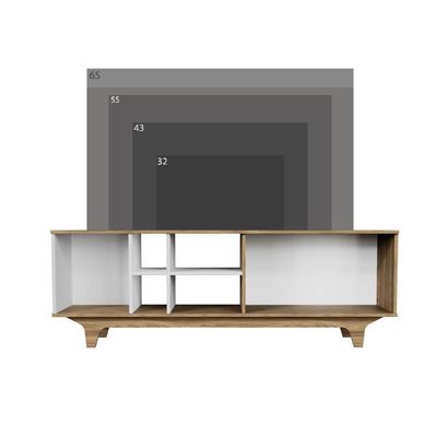 Rack Para Tv Até 65'' Com 2 Portas E Nichos 160cm Lars - Branco