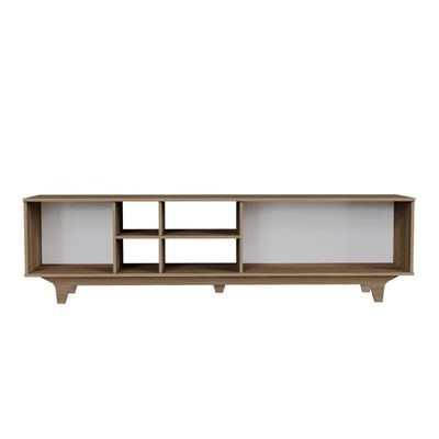 Rack Para Tv Até 75'' Com 2 Portas E Nichos 200cm Lars - Natural