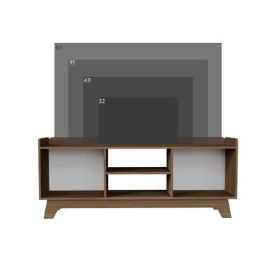 Rack Para Tv Até 65'' Com 2 Portas 150cm John - Natural/branco