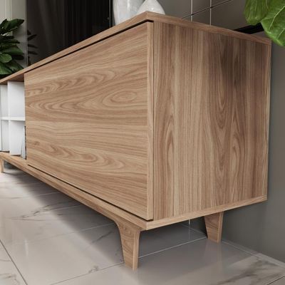 Rack Para Tv Até 75'' Com 2 Portas E Nichos 200cm Lars - Branco