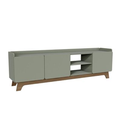 Rack Para Tv Até 75'' Com 3 Portas 200cm John - Verde