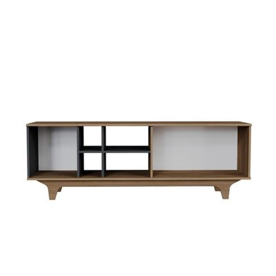 Rack Para Tv Até 65'' Com 2 Portas E Nichos 160cm Lars - Preto