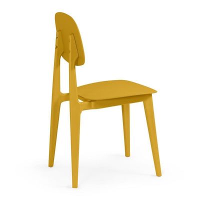 Conjunto Mesa De Jantar Retangular Eiffel Branca 120x80cm Com 6 Cadeiras Itália - Amarelo