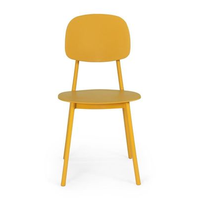 Conjunto Mesa De Jantar Retangular Eiffel Branca 120x80cm Com 6 Cadeiras Itália - Amarelo