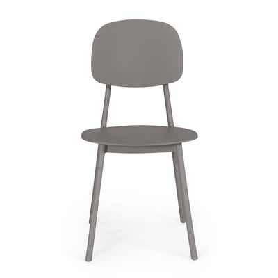 Conjunto Mesa De Jantar Redonda Eiffel Preta 100cm Com 6 Cadeiras Itália - Cinza