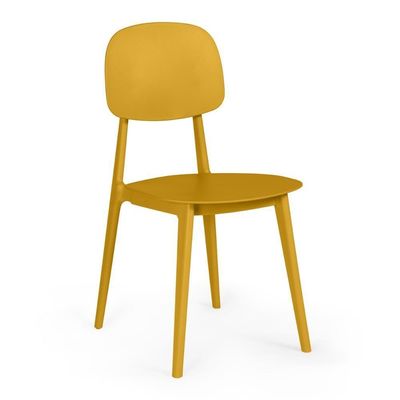 Conjunto Mesa De Jantar Retangular Eiffel Branca 120x80cm Com 6 Cadeiras Itália - Amarelo