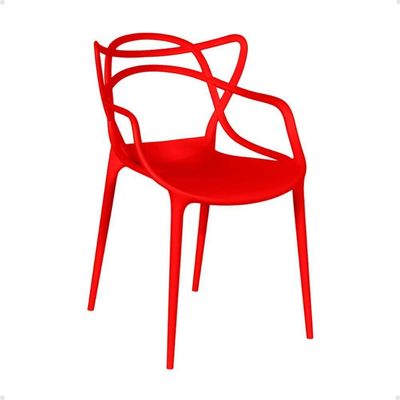 Kit 20 Cadeiras De Jantar Allegra Design Empilhável - Vermelho