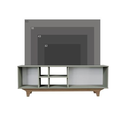 Rack Para Tv Até 65'' Com 2 Portas E Nichos 160cm Lars - Verde