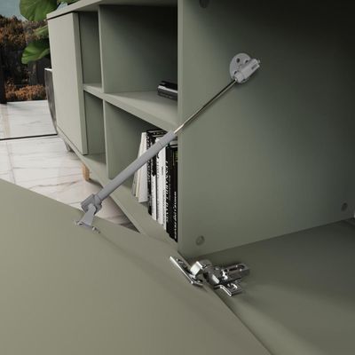 Rack Para Tv Até 65'' Com 2 Portas E Nichos 160cm Lars - Verde
