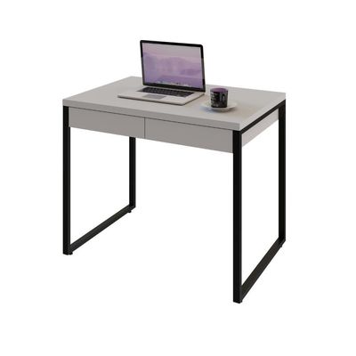 Mesa Kuadra Office 90x60x75cm C-02 Gavetas Branco Chess - Est.preta Branco Chess - Est.preta