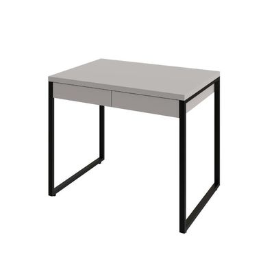 Mesa Kuadra Office 90x60x75cm C-02 Gavetas Branco Chess - Est.preta Branco Chess - Est.preta