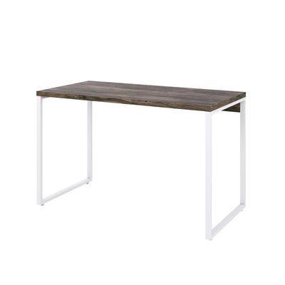 Mesa Kuadra Office 120x60x75cm Carvalho Dark - Est.branca Carvalho Dark - Est.branca