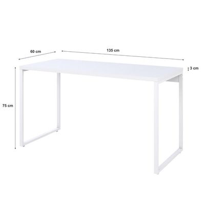 Mesa Kuadra Office 135x60x75cm Branco Chess - Est.branca Branco Chess - Est.branca