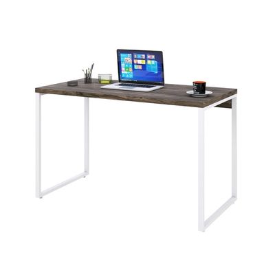 Mesa Kuadra Office 120x60x75cm Carvalho Dark - Est.branca Carvalho Dark - Est.branca