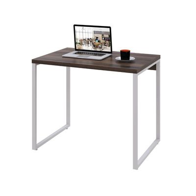 Mesa Kuadra Office 90x60x75cm Nogal - Est.branca Nogal - Est.branca
