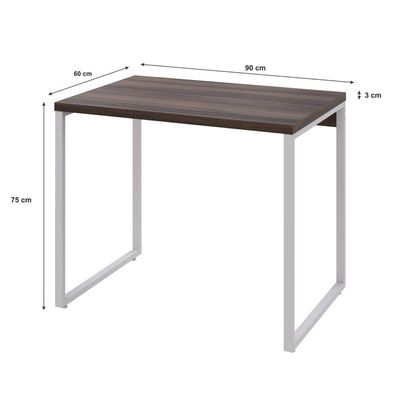 Mesa Kuadra Office 90x60x75cm Nogal - Est.branca Nogal - Est.branca
