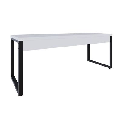 Mesa Presidente 190x70x75cm Yon Branco Tx-est.preta Branco Tx-est.preta