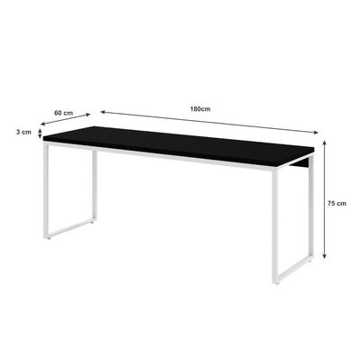Mesa Dynamica Diretor 180x60x75cm Preto ônix - Est.branca Preto ônix - Est.branca