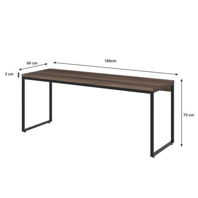 Mesa Dynamica Diretor 180x60x75cm Nogal - Est.preta Nogal - Est.preta