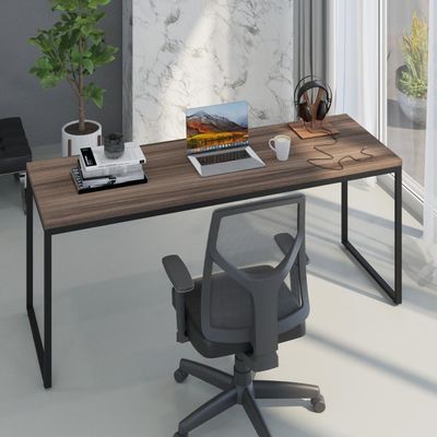 Mesa Dynamica Diretor 180x60x75cm Nogal - Est.preta Nogal - Est.preta