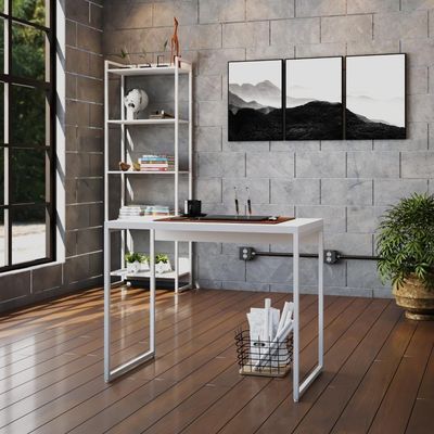 Mesa Dynamica 90x50x75cm Branco Chess - Est.branca Branco Chess - Est.branca