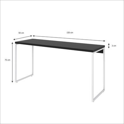 Mesa Dynamica 150x60x75cm Preto ônix - Est.branca Preto ônix - Est.branca