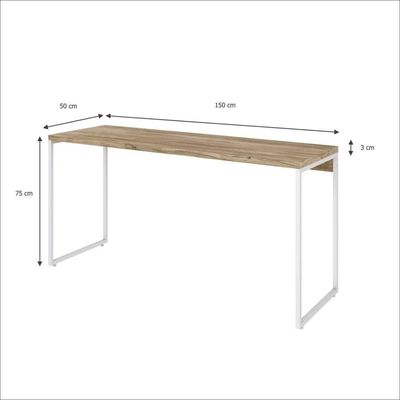 Mesa Dynamica 150x60x75cm Carvalho - Est.branca Carvalho - Est.branca