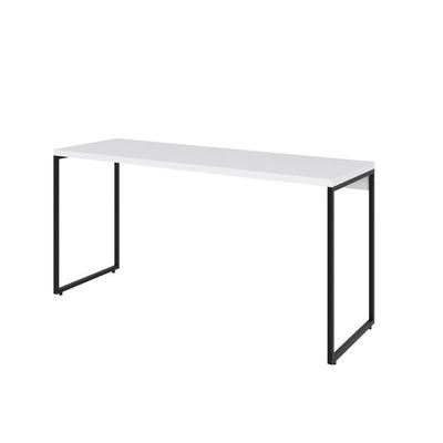 Mesa Dynamica 150x60x75cm Branco Chess - Est.preta Branco Chess - Est.preta