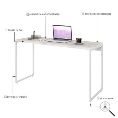 Mesa Dynamica 135x50x75cm Snow - Est.branca Snow - Est.branca