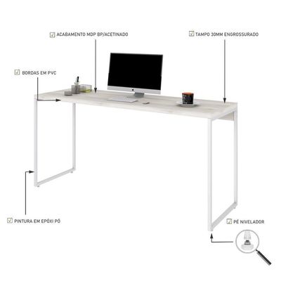 Mesa Dynamica 150x60x75cm Snow - Est.branca Snow - Est.branca