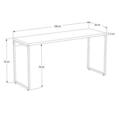 Mesa Dynamica 150x60x75cm Carvalho - Est.preta Carvalho - Est.preta
