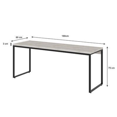 Mesa Dynamica Diretor 180x60x75cm Snow - Est.preta Snow - Est.preta