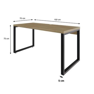 Mesa Diretor 150x70x75cm Yon Vermont Oak-est.preta Vermont Oak-est.preta