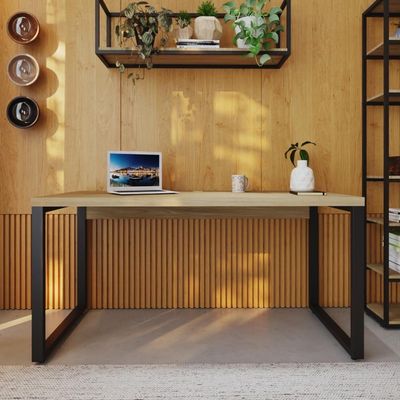 Mesa Diretor 150x70x75cm Yon Vermont Oak-est.preta Vermont Oak-est.preta