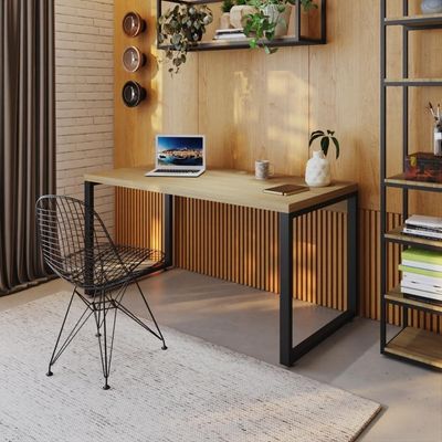 Mesa Diretor 150x70x75cm Yon Vermont Oak-est.preta Vermont Oak-est.preta