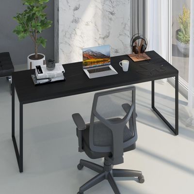 Mesa Dynamica Diretor 180x60x75cm Preto ônix - Est.preta Preto ônix - Est.preta