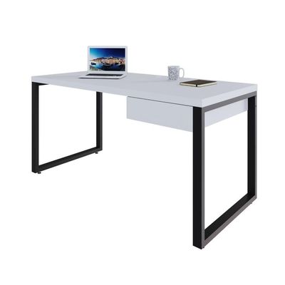 Mesa Diretor C-01 Gav. 150x70x75cm Yon Branco Tx-est.preta Branco Tx-est.preta