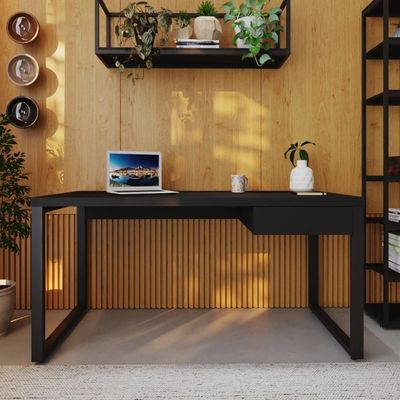 Mesa Diretor C-01 Gav. 150x70x75cm Yon Preto Tx-est.preta Preto Tx-est.preta